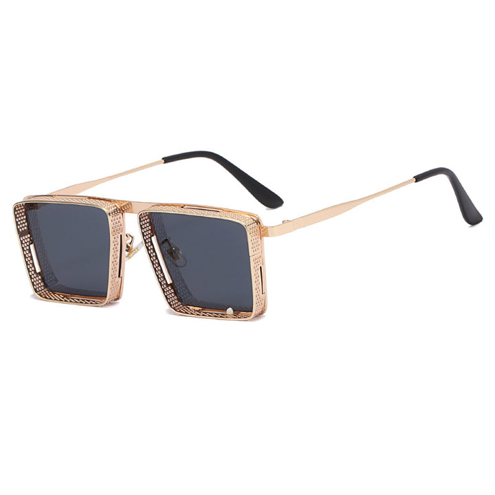 Ladies extravagant square sunglasses with perforated frame Bowlift