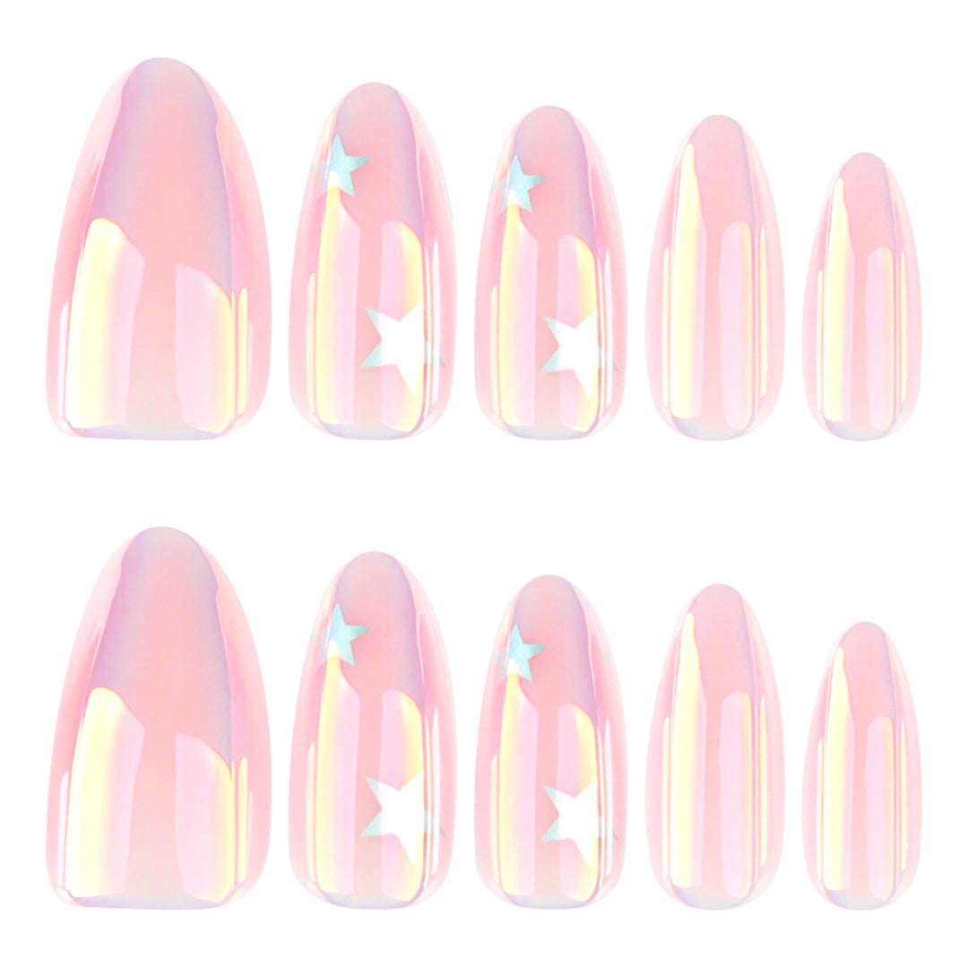 Artificial application nails with shimmering finish Bowlift