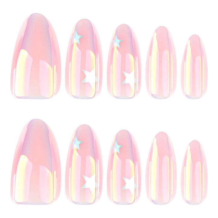 Artificial application nails with shimmering finish Bowlift