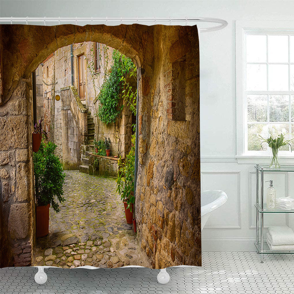 Floral Lane-Inspired Shower Curtain Bowlift