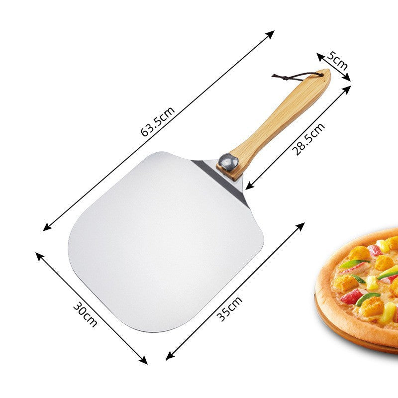 extra-large thin professional aluminum pizza peel with ergonomic wooden handle Bowlift