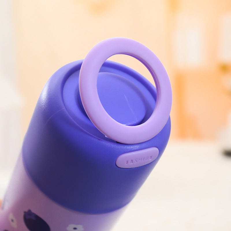 Insulated Drink Bottle In Cheerful Blueberry Design Bowlift