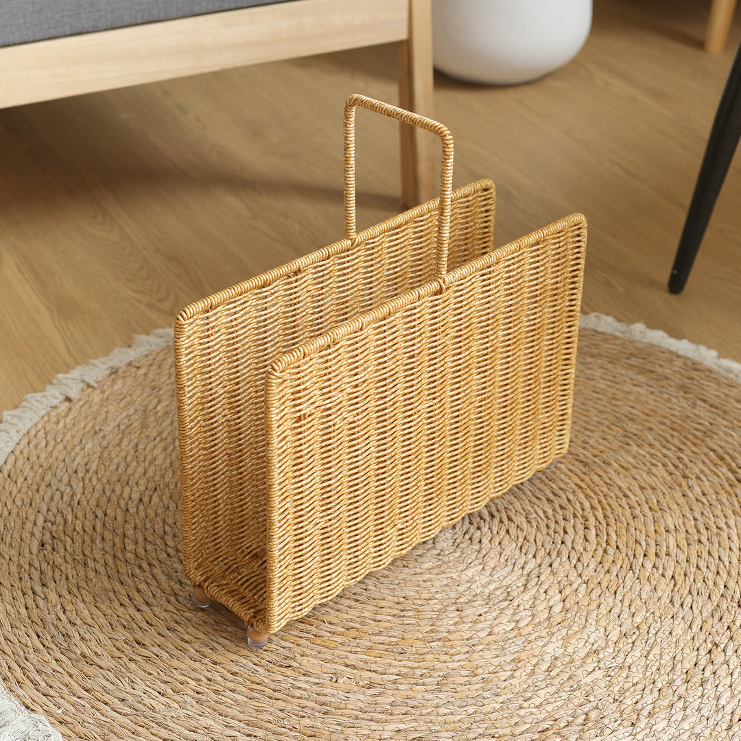 Unisex Handwoven Magazine Rack with Elegant Design Bowlift