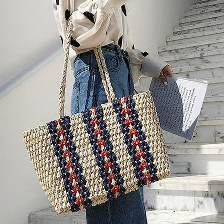 Handmade beach bag with colorful pattern Bowlift