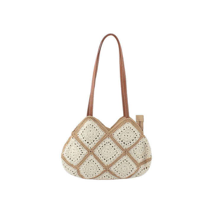 Crochet bag with elegant leather accent Bowlift