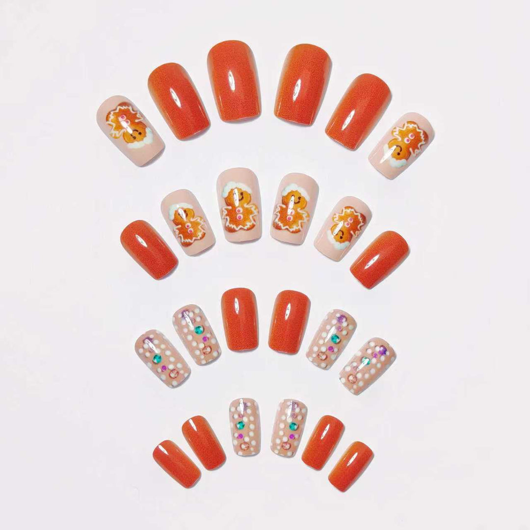 Festive Gingerbread-Themed Nail Art Bowlift
