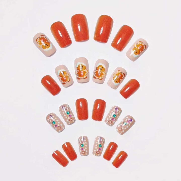 Festive Gingerbread-Themed Nail Art Bowlift