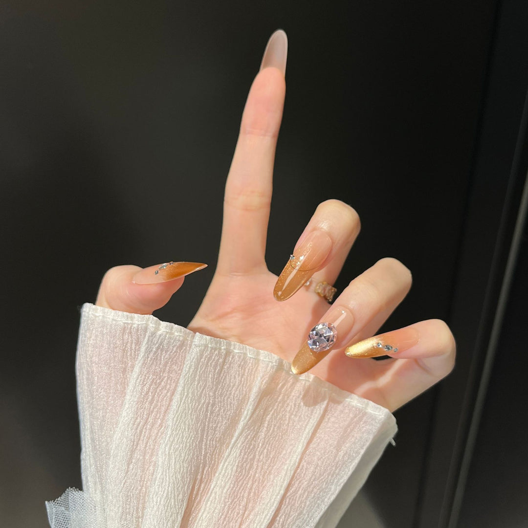 Glamorous Long Stiletto Press-On Nail Extensions Bowlift