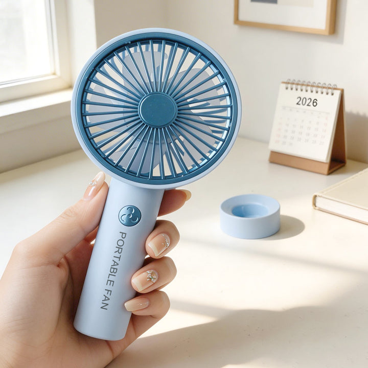 Women's portable mini hand fan with USB charging function and ergonomic handle Bowlift