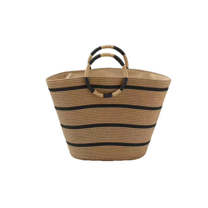 Generous straw shopper with stylish ring handle Bowlift