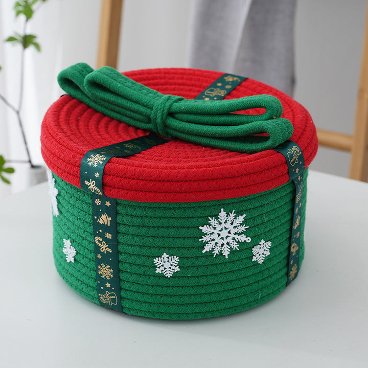 Decorative storage basket with Christmas motif