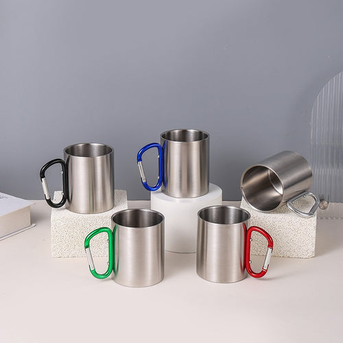 Women's Stainless Steel Coffee Mug with Carabiner Handle Bowlift