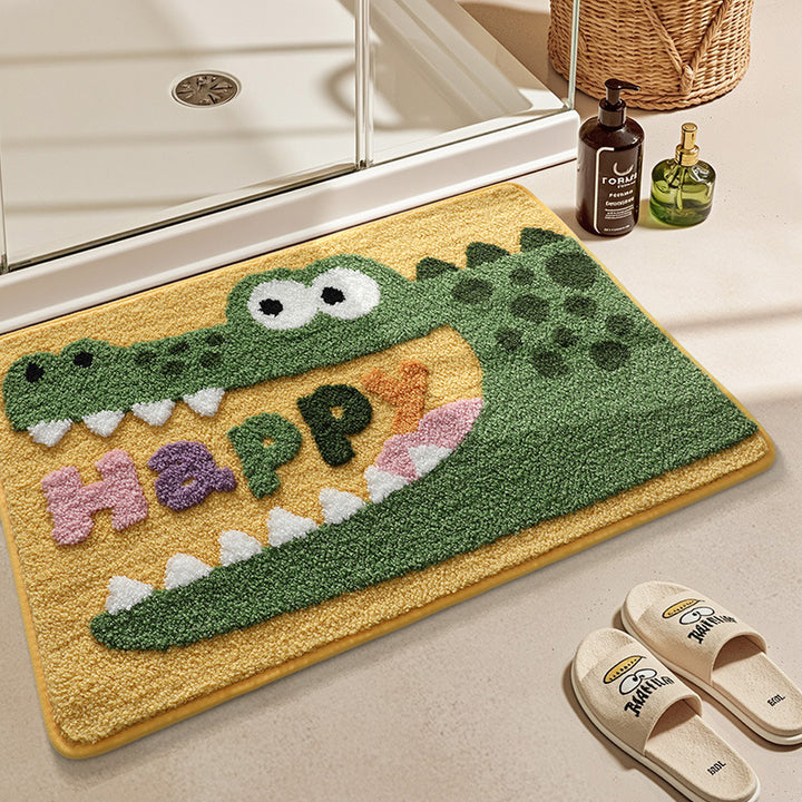 Turtle-Themed Plush Bath Mat Bowlift