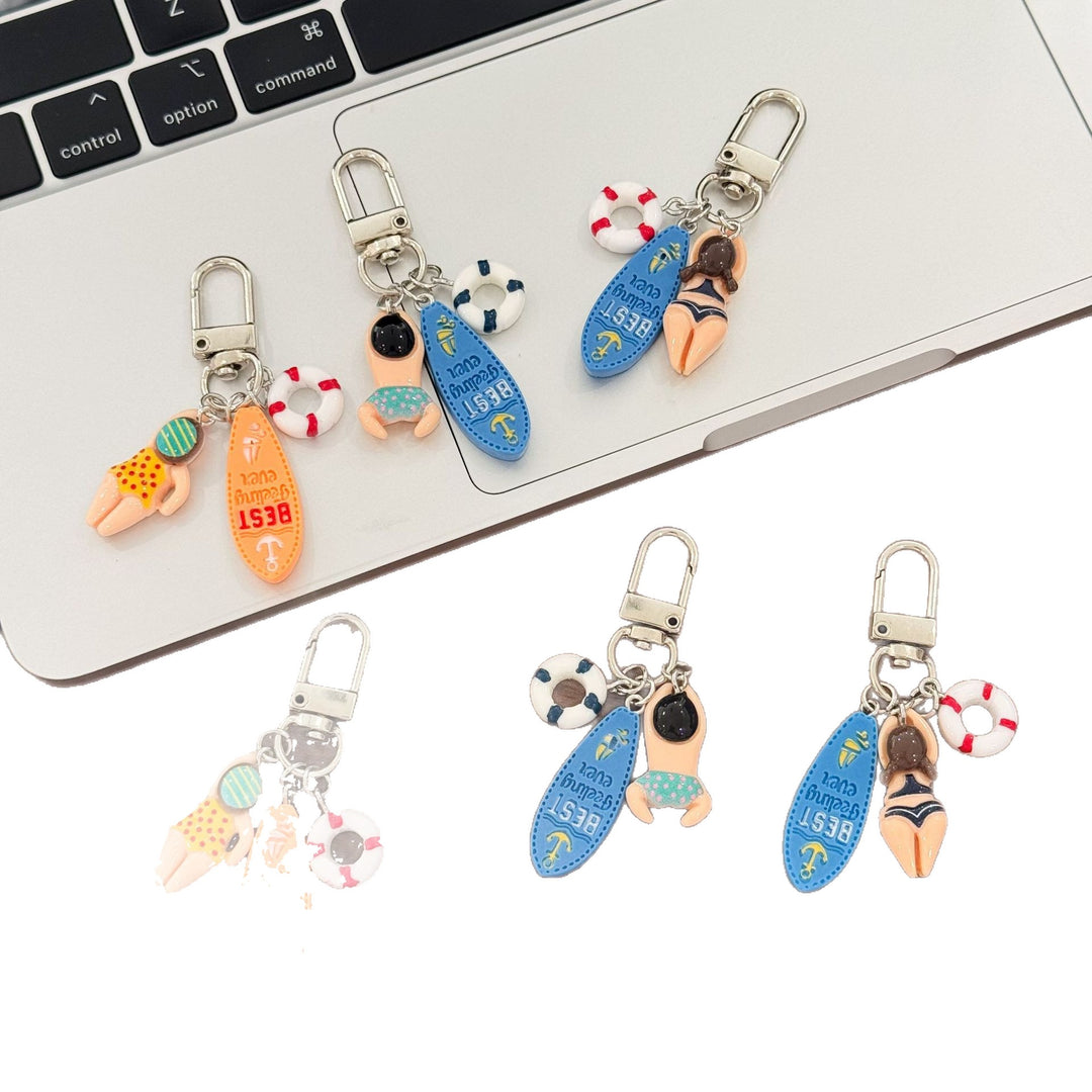 Keychain with Creative Swimming Motif Bowlift