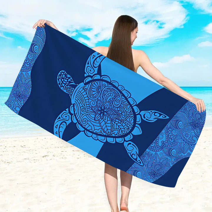 Microfiber beach towel with exclusive turtle motif Bowlift