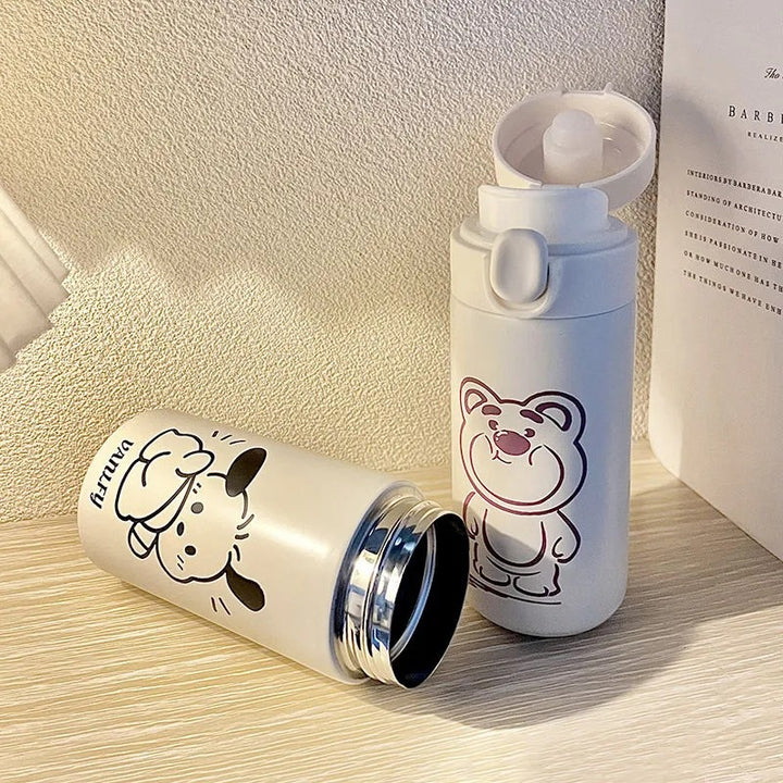Ladies insulated drinking bottle with secure closure system and creative design Bowlift