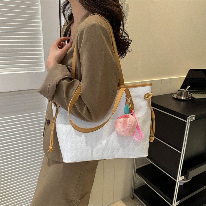 Quilted Pattern Handheld Tote Bag Bowlift