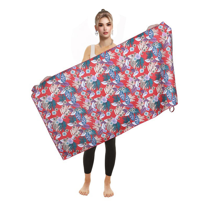 Women's beach towel with colorful flamingo design Bowlift