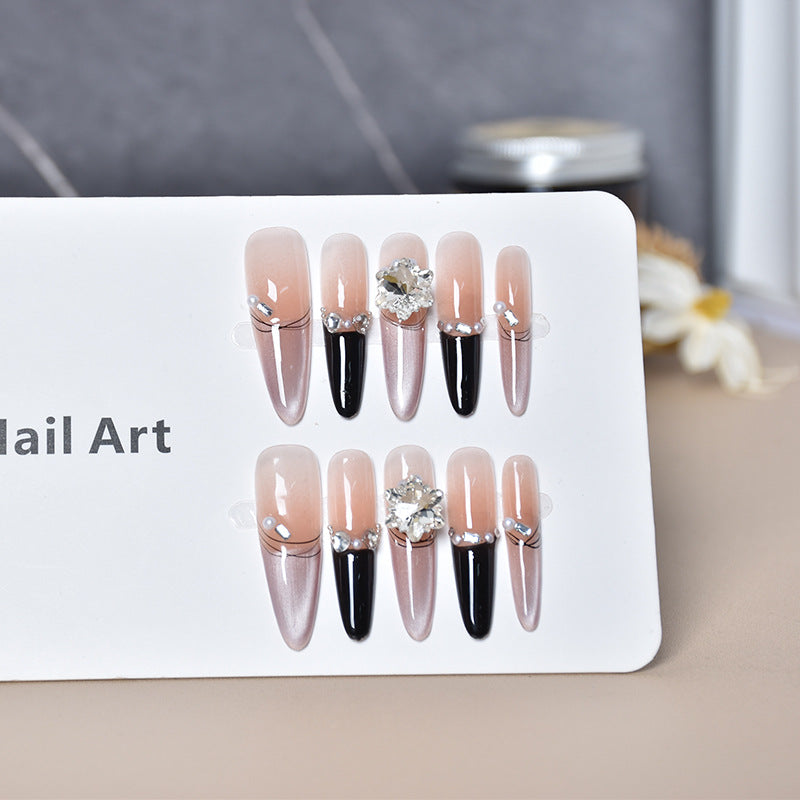 Premium Rhinestone-Embellished Press-On Nail Extensions Bowlift