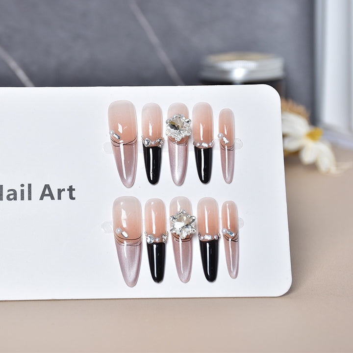 Premium Rhinestone-Embellished Press-On Nail Extensions Bowlift