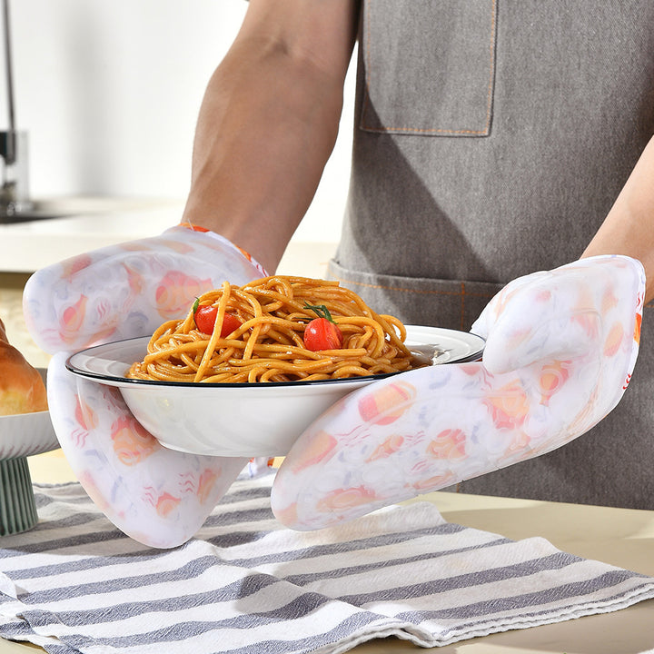 Heat-resistant silicone oven mitts with non-slip surface Bowlift