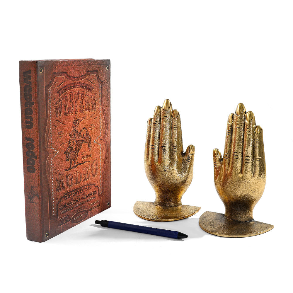Decorative Hand-Shaped Bookends
