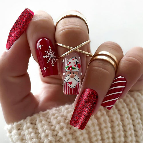 Holiday-Themed Press-On Nail Art Set Bowlift