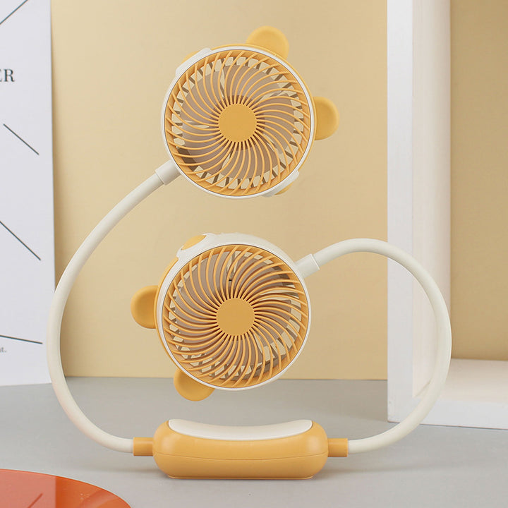 Ladies Portable Neck Fan with Dual Fan Bowlift