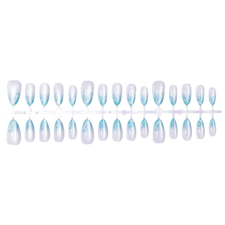 Artificial nail set with elegant gradient and shimmering accents Bowlift