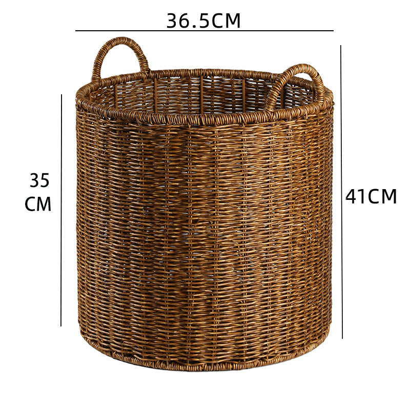 Round Woven Storage Basket with Durable Handles Bowlift