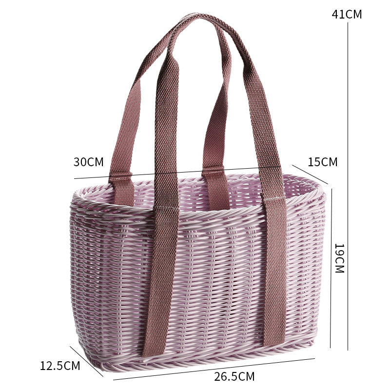 Unisex Robust braided shopping basket with comfortable fabric handles Bowlift