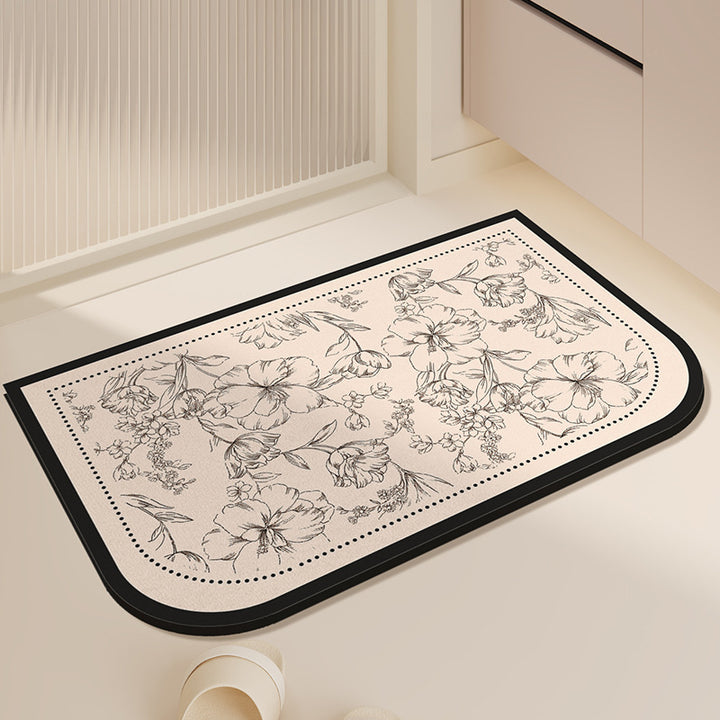 Floral Design Indoor Mat Bowlift