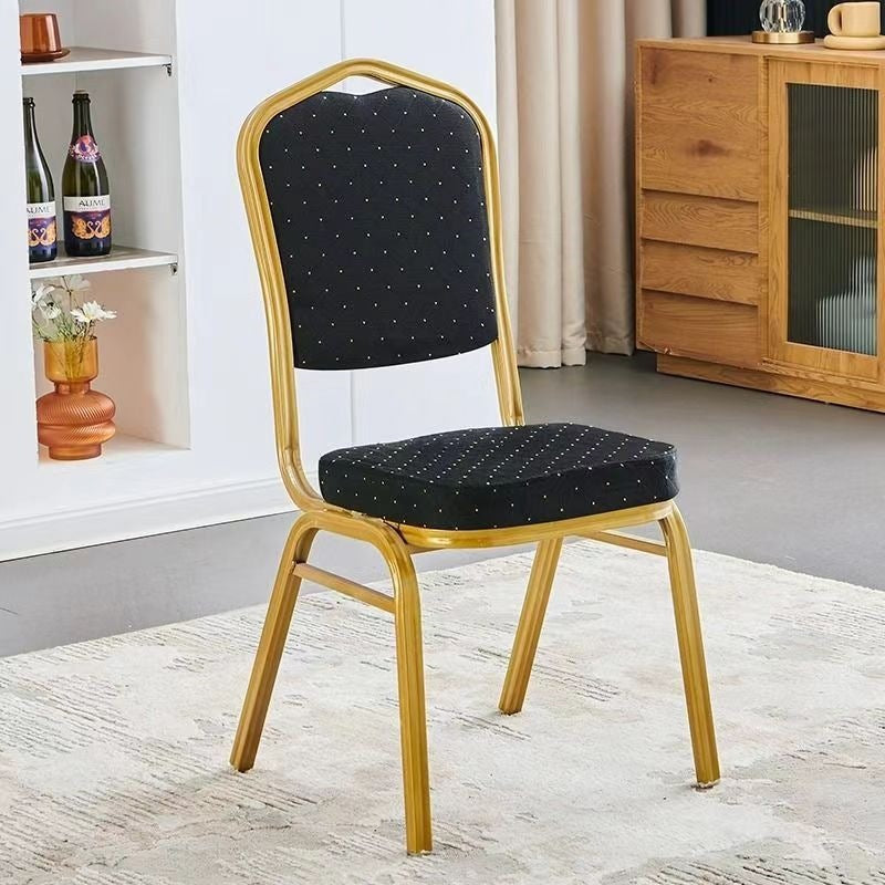 Elegant Upholstered Dining Chair with Gold Frame Bowlift