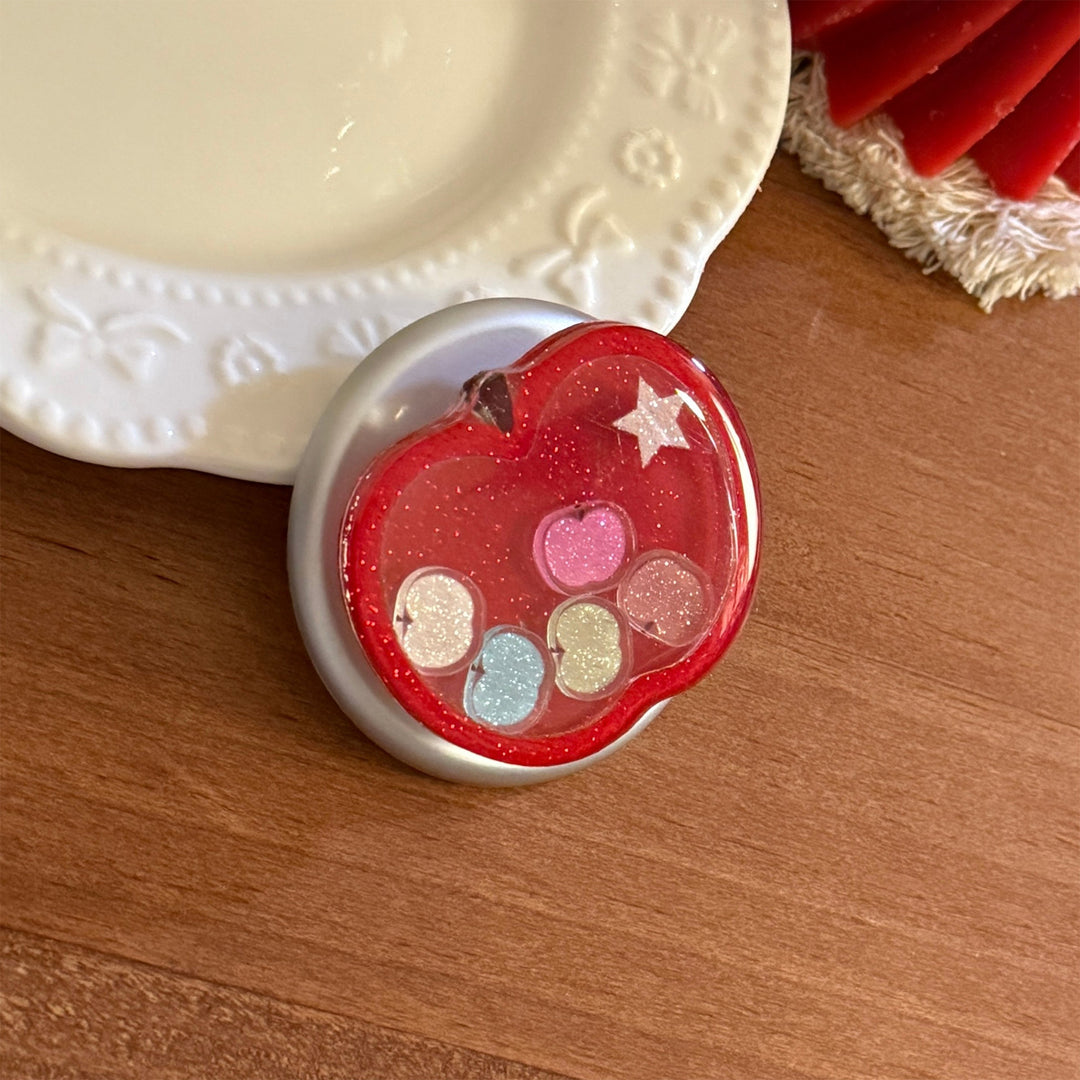 Funnier apple motif smartphone finger holder Bowlift