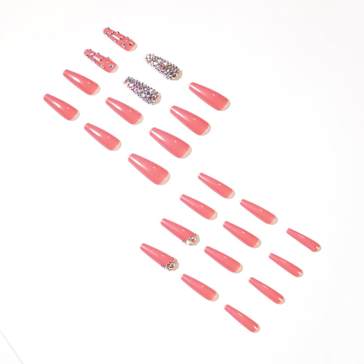 Artful Nail Extensions with Decorative Rhinestone Embellishments Bowlift