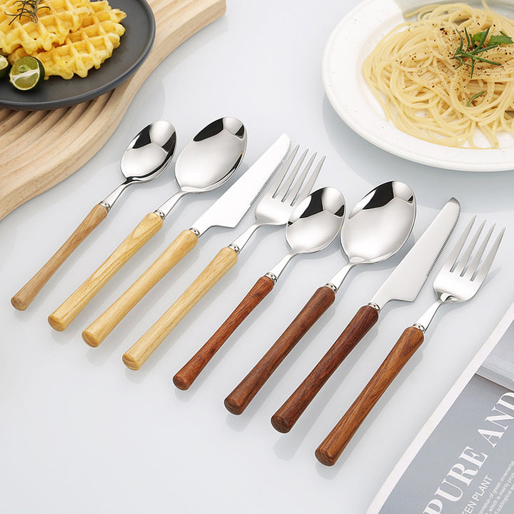 Elegant serving spoon with ergonomic wooden handle Bowlift