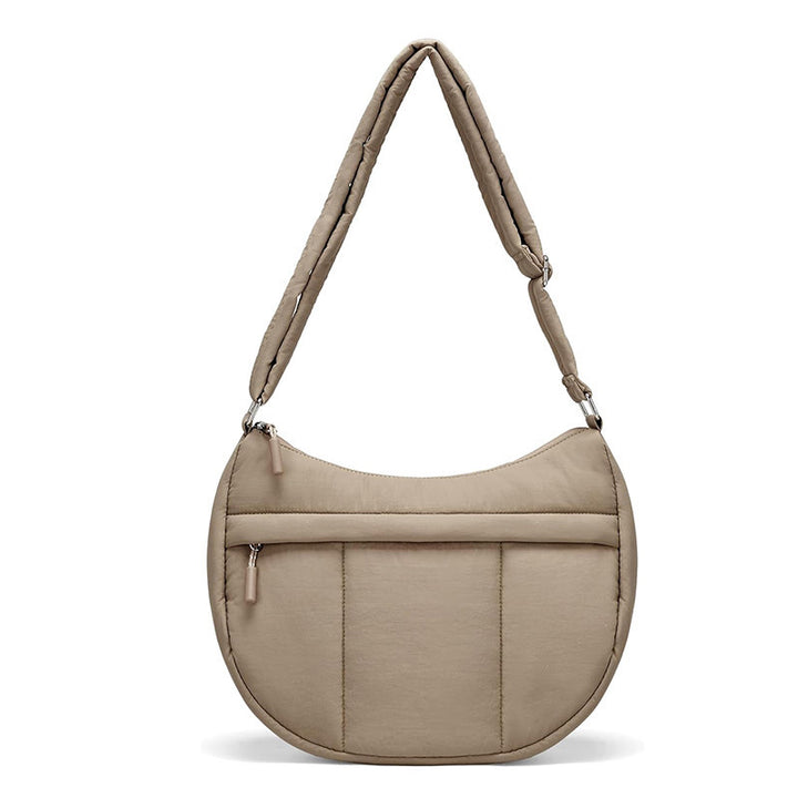 Fashionable shoulder bag with padded shoulder strap and multiple compartments Bowlift