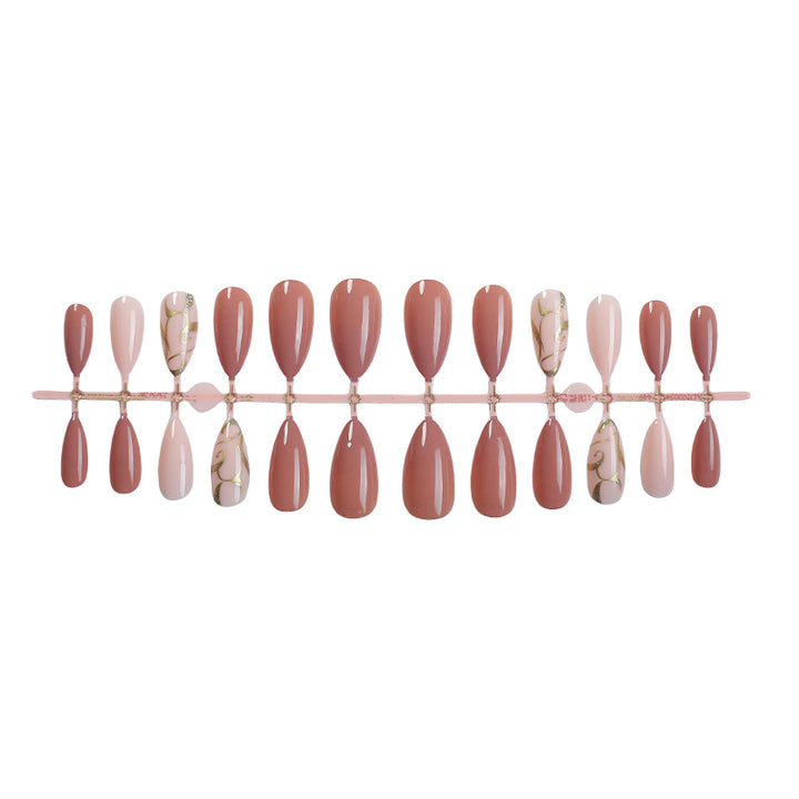 Artificial nail set with elegant flower pattern Bowlift