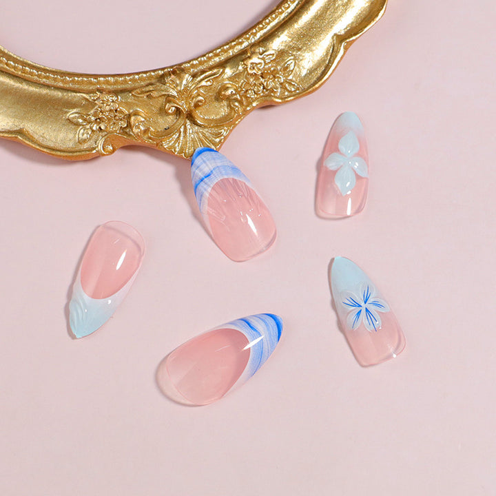 Premium Press-On Nail Set with Decorative Accents Bowlift