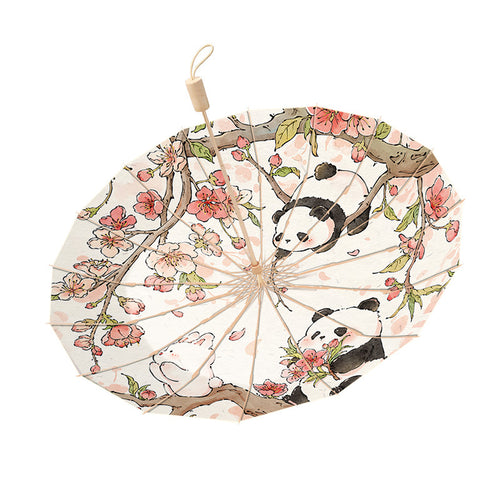 Ladies Folding Umbrella with Playful Animal Design Bowlift