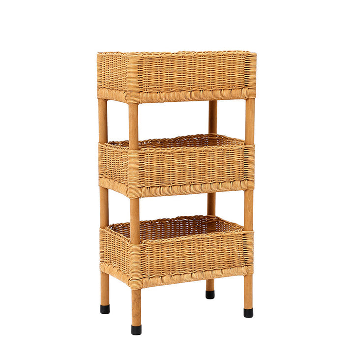 Versatile shelf cart with woven baskets Bowlift