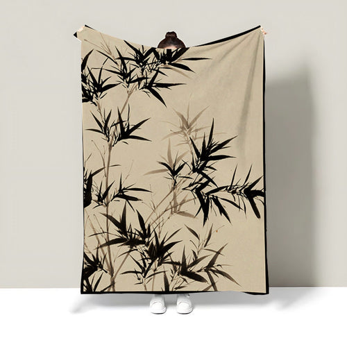 Decorative Bamboo Print Throw Blanket
