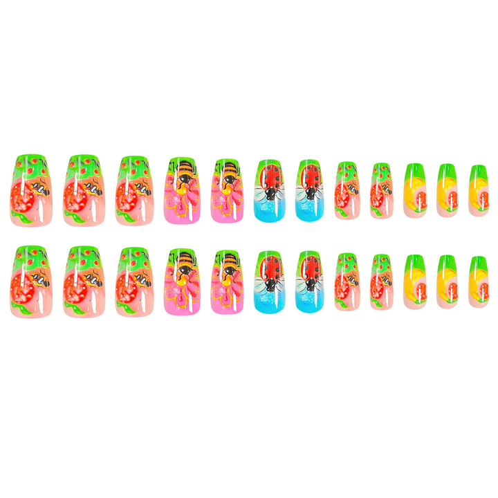 Artistic nail art with insect and flower motifs Bowlift