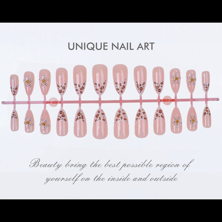 Artistic Floral-Embossed Press-On Nails Bowlift