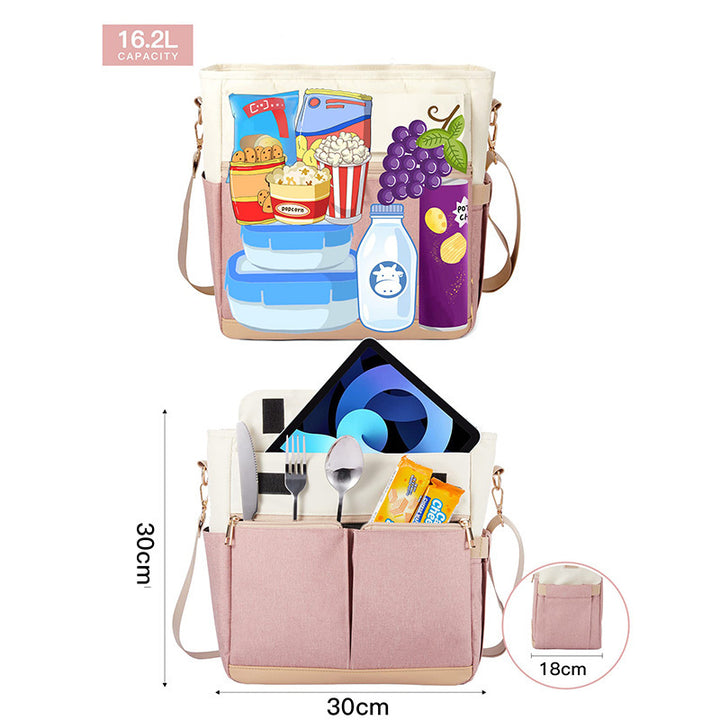 Multifunctional Tote Bag with Removable Shoulder Strap Bowlift