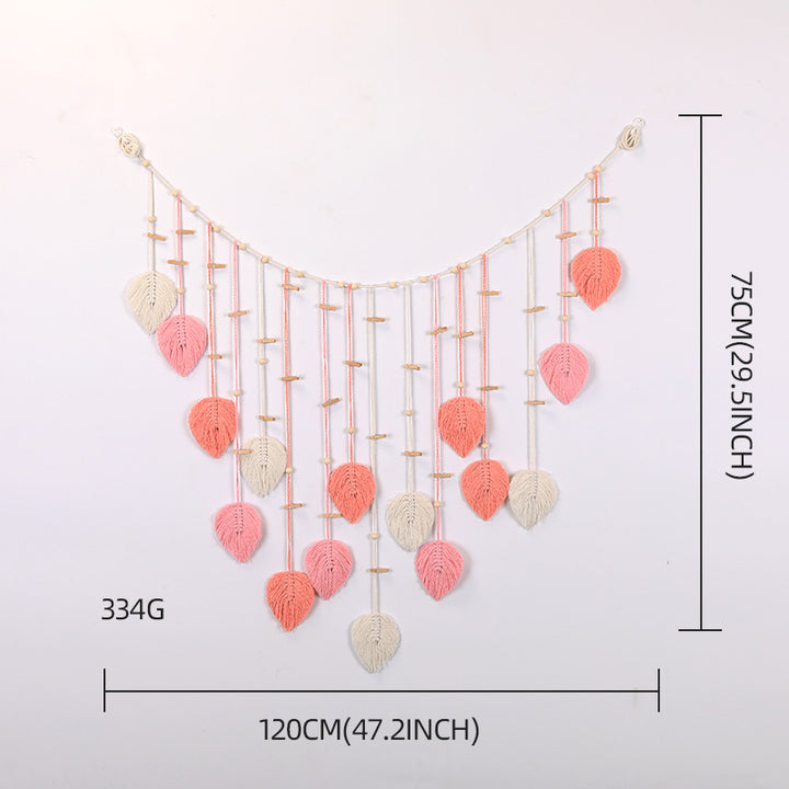 Macrame Wall Decor with Leaf Design Bowlift