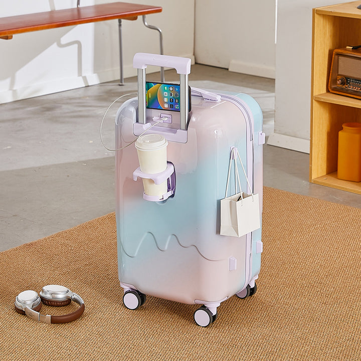 Smart Travel Suitcase with Integrated Charging Station Bowlift