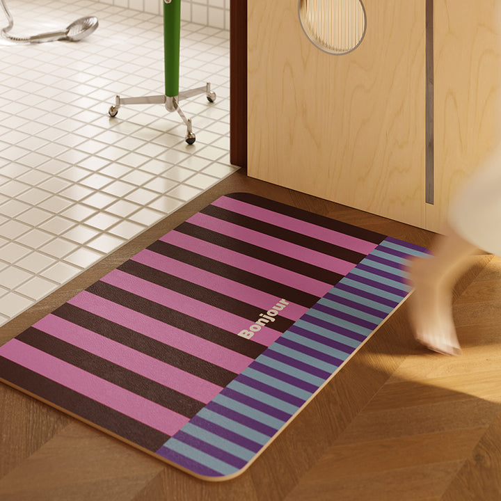 Colorful Striped Bath Mat Bowlift