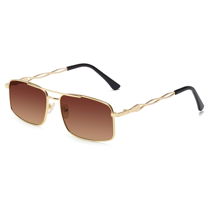 Women's sunglasses with trendy rectangular frame and yellow lenses Bowlift