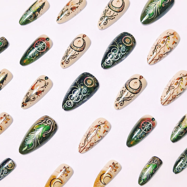 Artistic Celestial-Themed Nail Art Bowlift